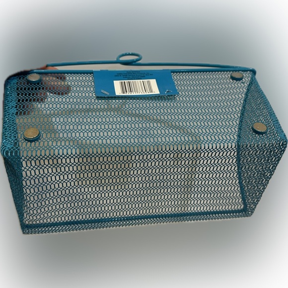 NEW VTG MAGNETIC LOCKER BASKET BLUE TEAL SCHOOL GYM WORK WORKOUT ORGANIZE STYLE - Picture 4 of 9